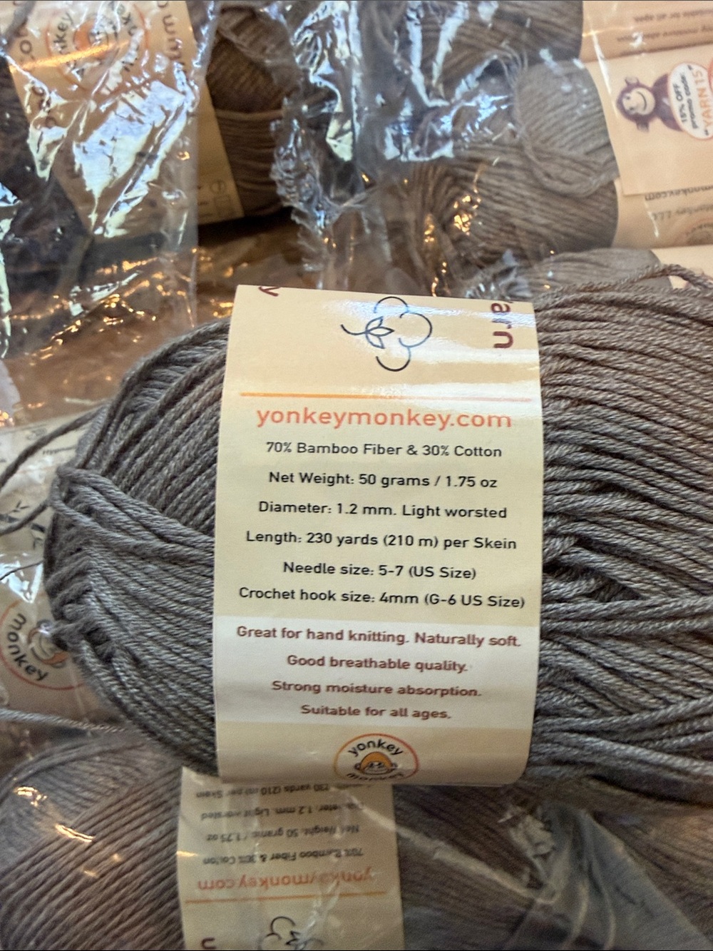 Yonkey Monkey Bamboo Cotton Yarn 9 Pack bundle - Picture 4 of 8